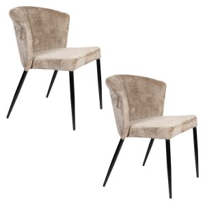 Dutchbone Georgia Eetkamerstoelen Taupe – Set van 2 Dutchbone Georgia Eetkamerstoelen Taupe – Set van 2