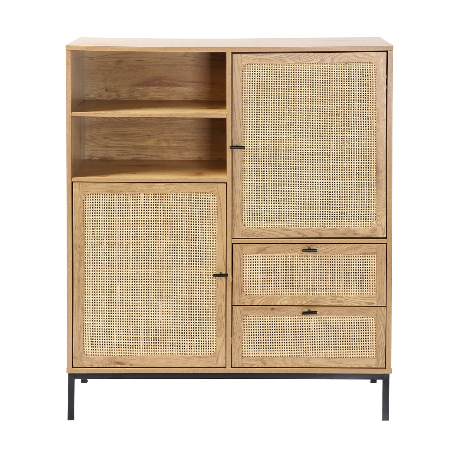 Calicosy - JAYA Hoog dressoir - Licht hout - 40x100x120 cm