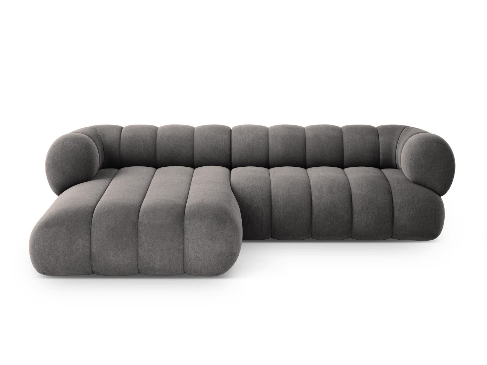 Cosmopolitan Design linker hoekbank Koge 5-zits, flueel grijs - 165x27