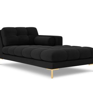 Cosmopolitan Design rechter chaise longue Bali flueel, zwart – 185×102