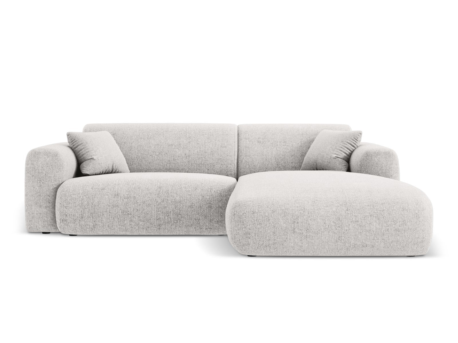 Cosmopolitan Design rechter hoekbank Nolio 4-zits, chenille, lichtgrij