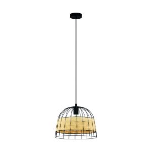 EGLO hanglamp Anwick – e27 – ø 37 cm – zwart/rotan EGLO hanglamp Anwick – e27 – ø 37 cm – zwart/rotan