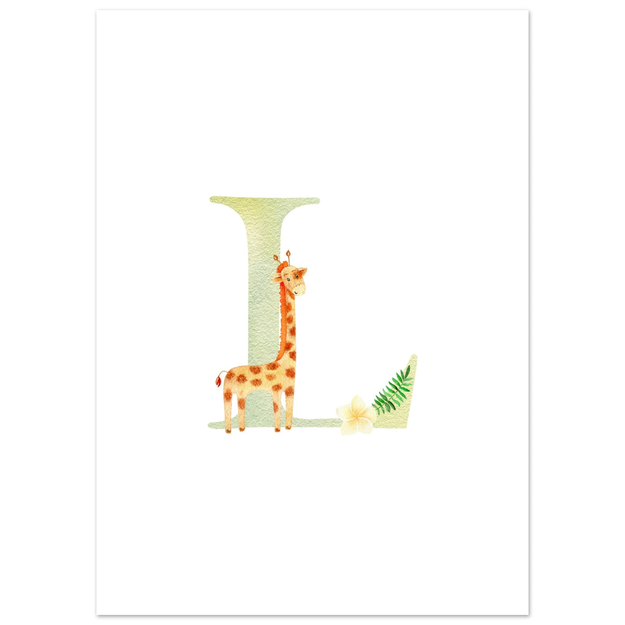 Artfulprints Poster Letter L kindernaam - 50x70 cm - Meerkleurig