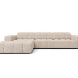 Cosmopolitan Design linker hoekbank Chicago 4-zits, chenille beige – 1