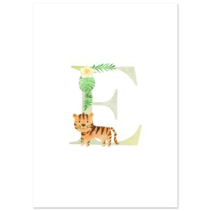 Artfulprints Poster Letter E kindernaam – A4 21×29.7 cm – Meerkleurig