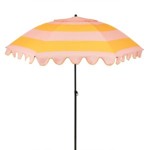 Mica Decorations Kantelbare Parasol met Streepprint – Stokparasol 238