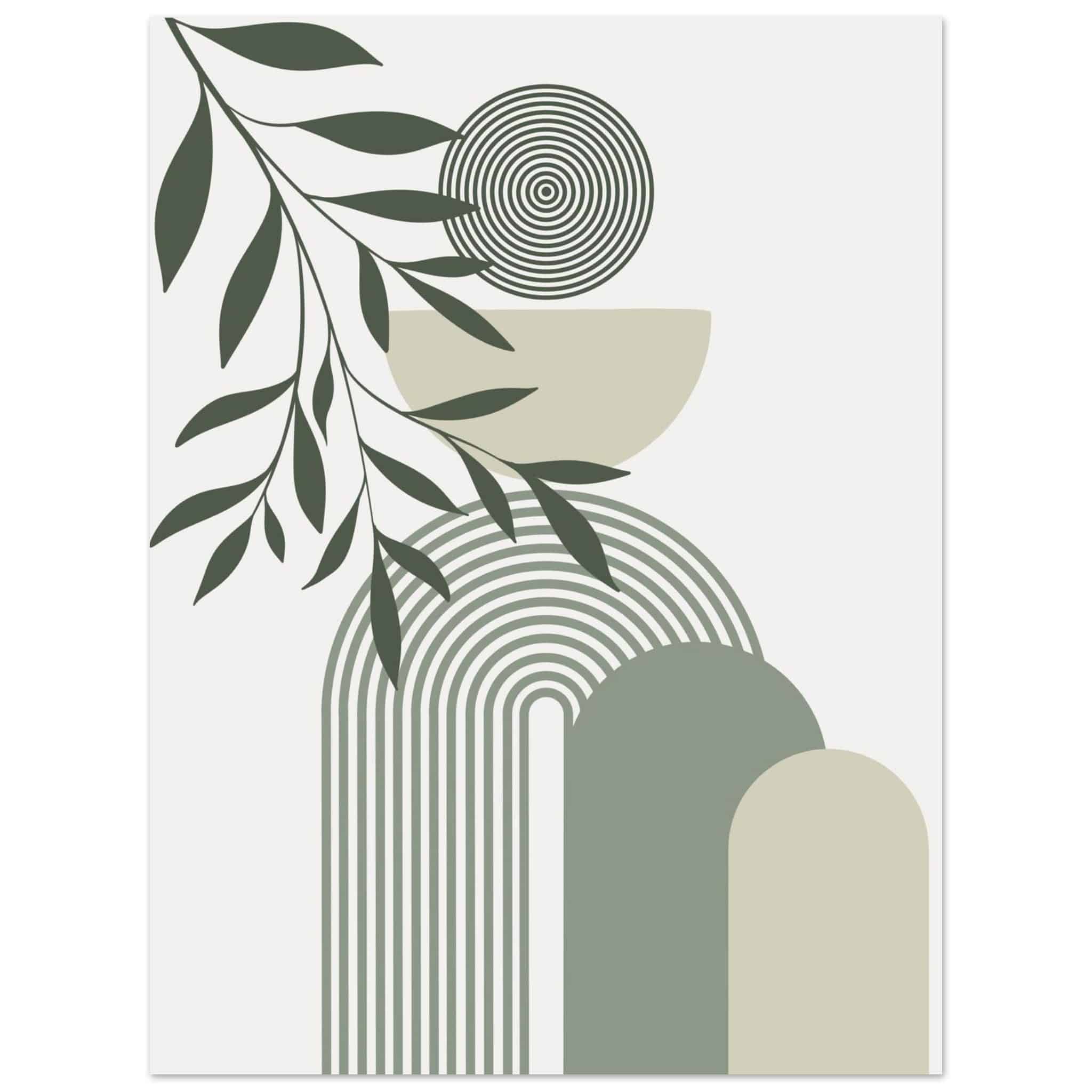 Artfulprints Poster Boho – Olive balance - 30x40 cm - Groen