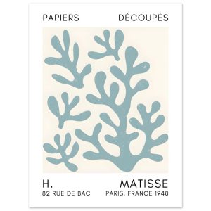 Artfulprints Poster Matisse – Coral shadows turquoise – 30×40 cm – Tur Artfulprints Poster Matisse – Coral shadows turquoise – 30×40 cm – Tur