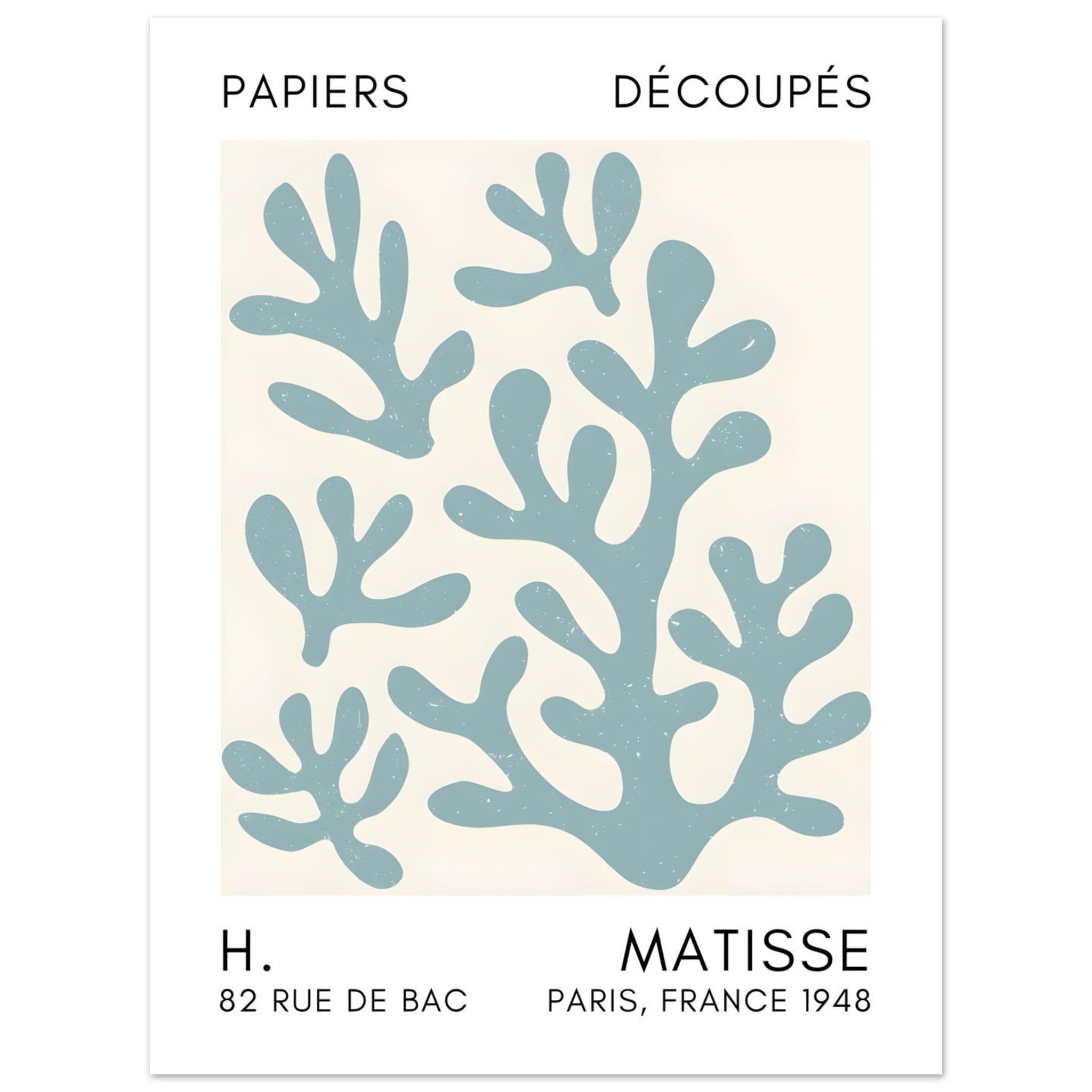 Artfulprints Poster Matisse – Coral shadows turquoise - 30x40 cm - Tur