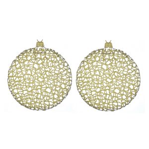 Dagmara kerstbal – medaillonvorm – goudkleurig – set van 2 Dagmara kerstbal – medaillonvorm – goudkleurig – set van 2