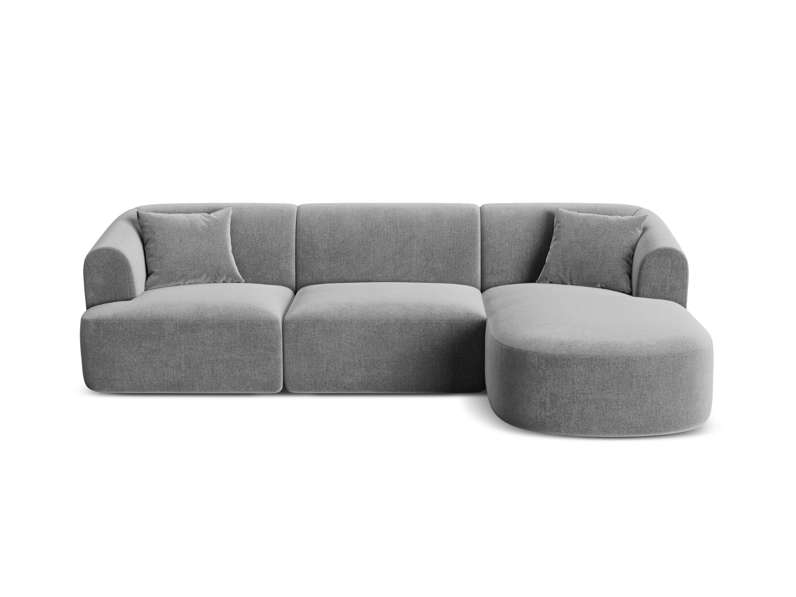 Cosmopolitan Design Modulaire hoekbank rechts Campi 4-zits, flueel gri