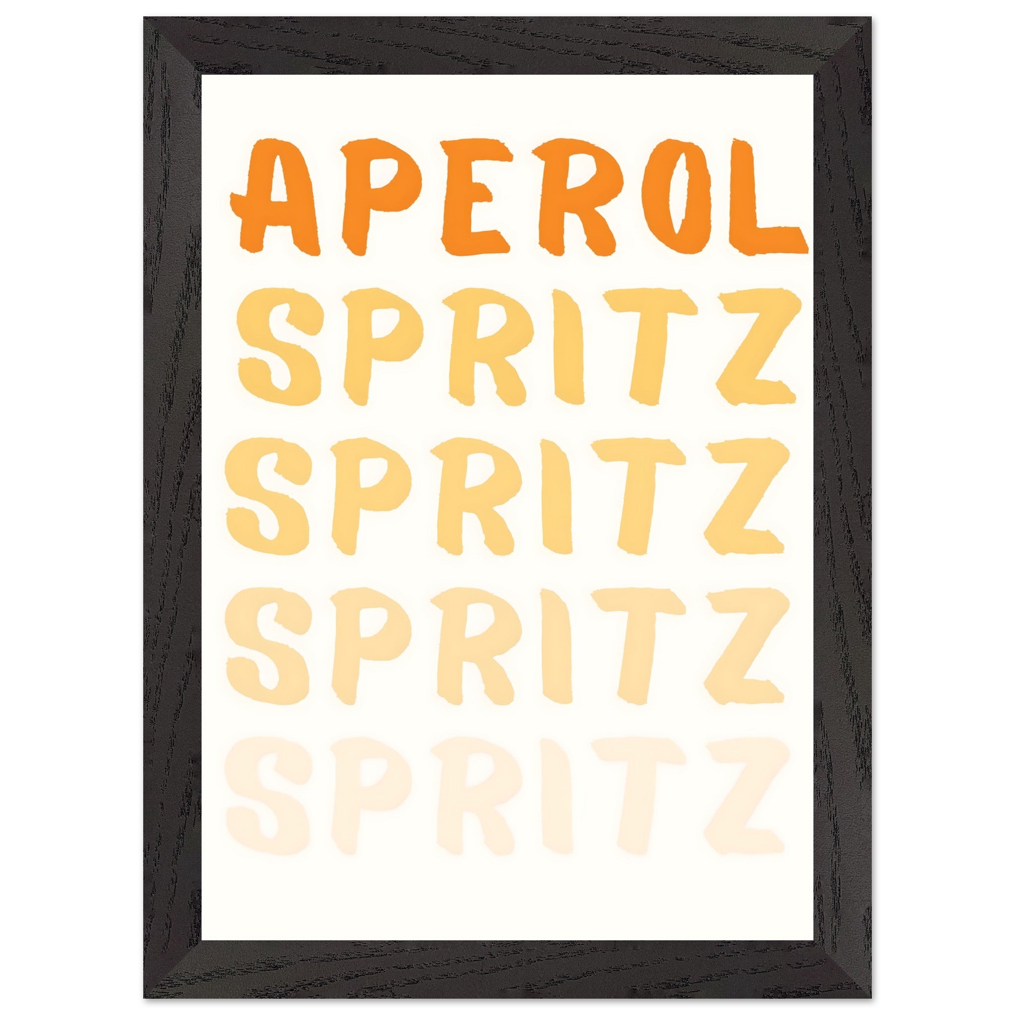Artfulprints Poster met Lijst Aperol Spritz - Written - A4 21x29.7 cm