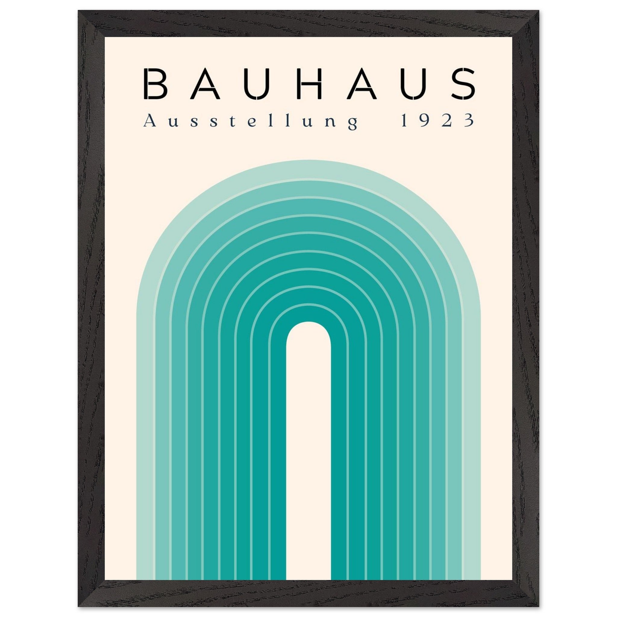 Artfulprints Poster met Lijst Bauhaus - Turquoise rainbow - 30x40 cm -