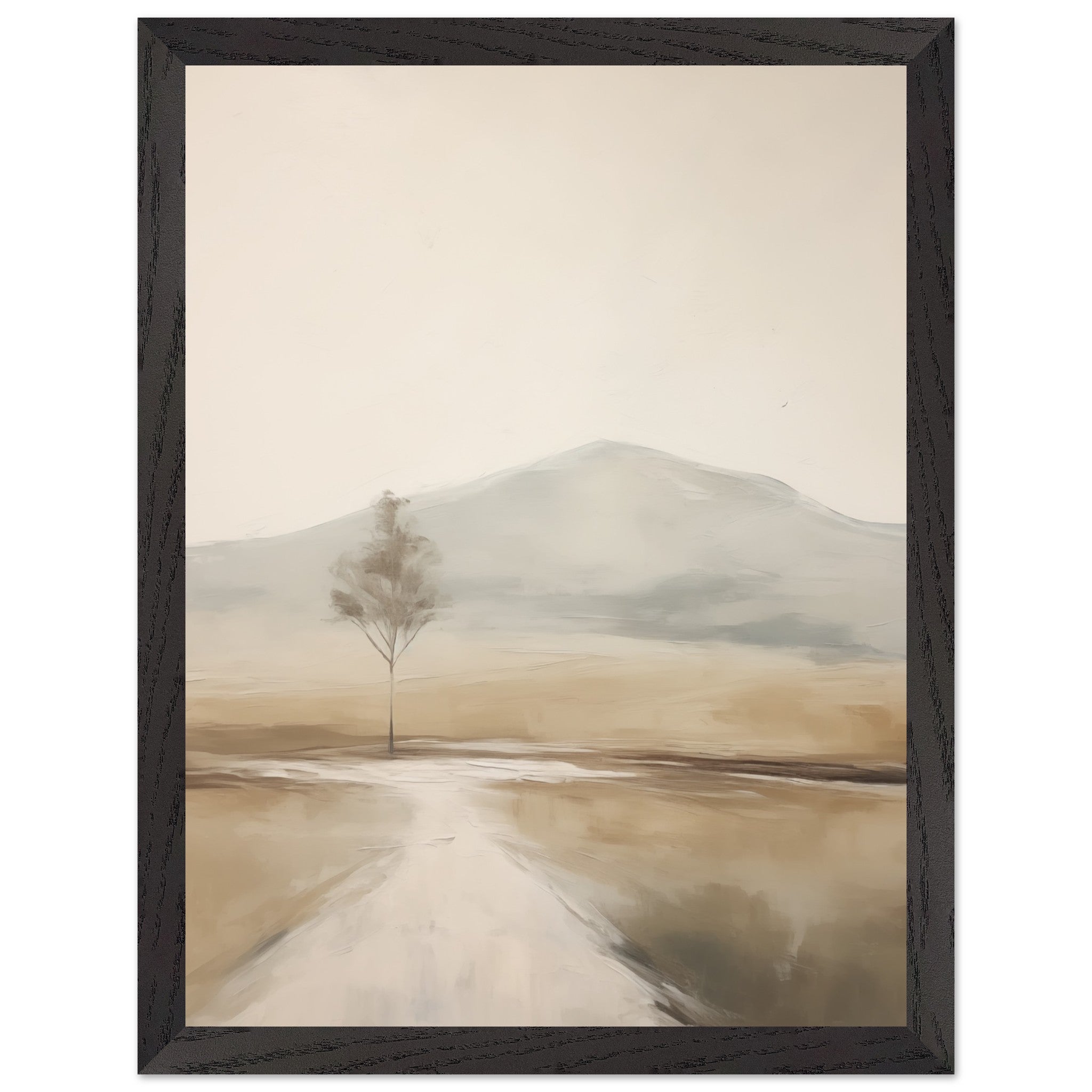 Artfulprints Poster met Lijst Abstract - Tree path - 30x40 cm - Taupe