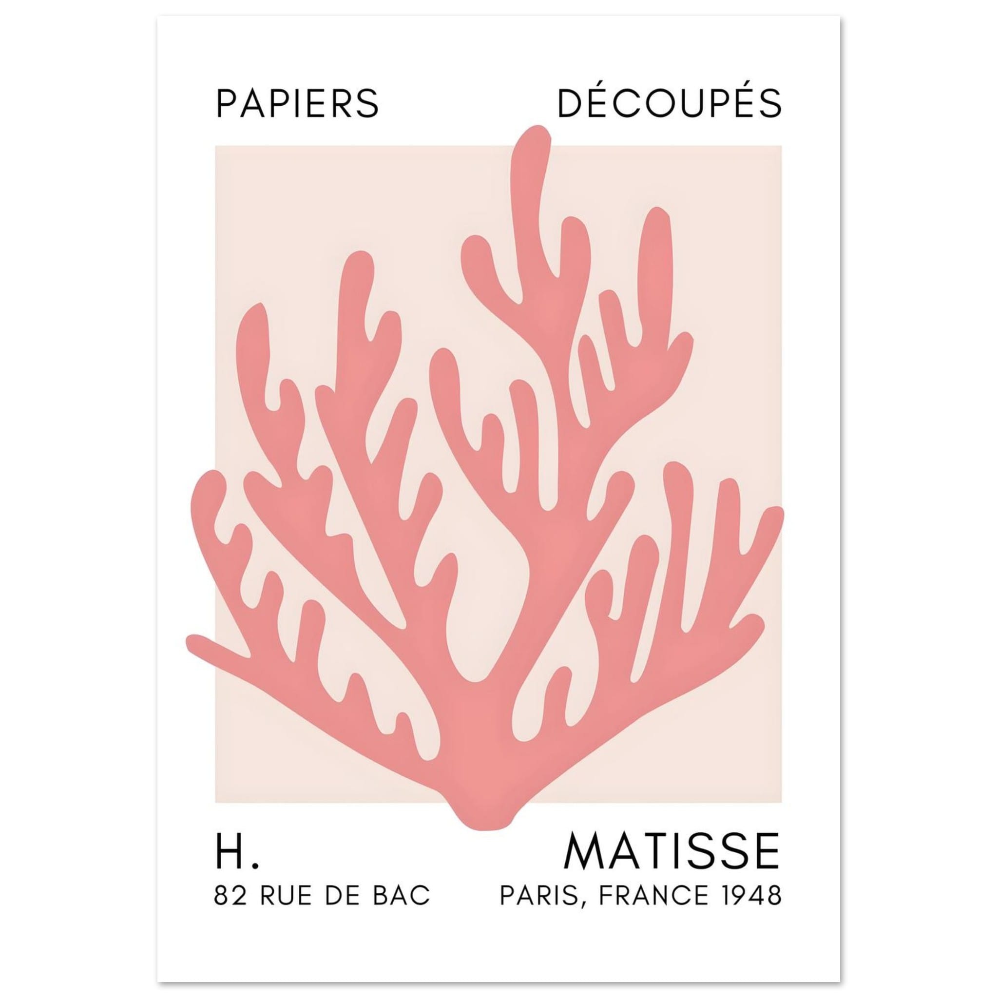 Artfulprints Poster Matisse – Coral harmony taupe - A4 21x29.7 cm - Ta