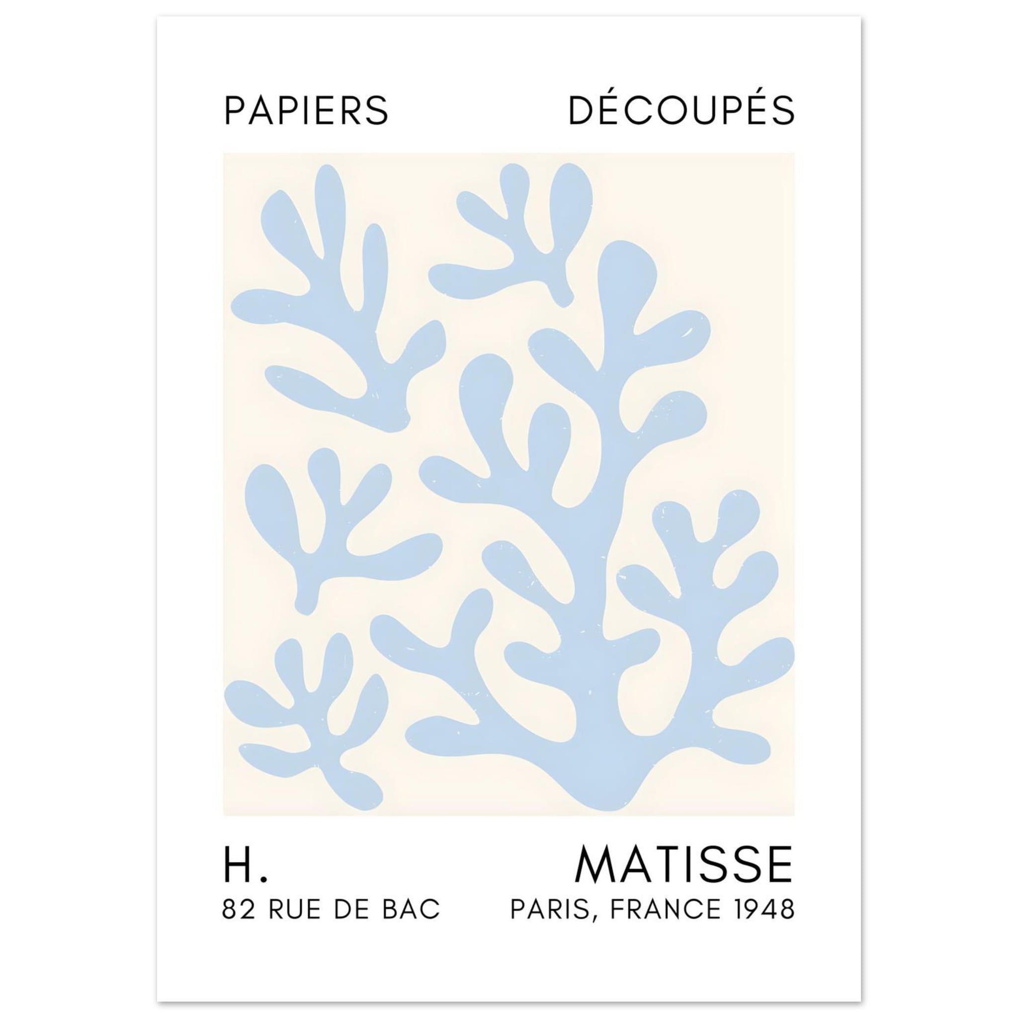 Artfulprints Poster Matisse – Coral shadows light blue - 50x70 cm - Bl