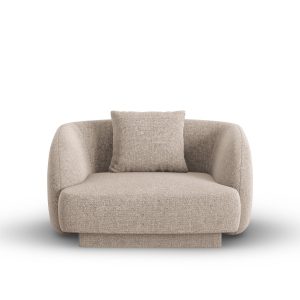 Cosmopolitan Design Fauteuil Tulum chenille, beige – 90x103x70cm