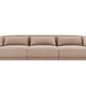 Cosmopolitan Design Bank Tulum 3-zits, flueel, beige – 90x255x70cm Cosmopolitan Design Bank Tulum 3-zits, flueel, beige – 90x255x70cm