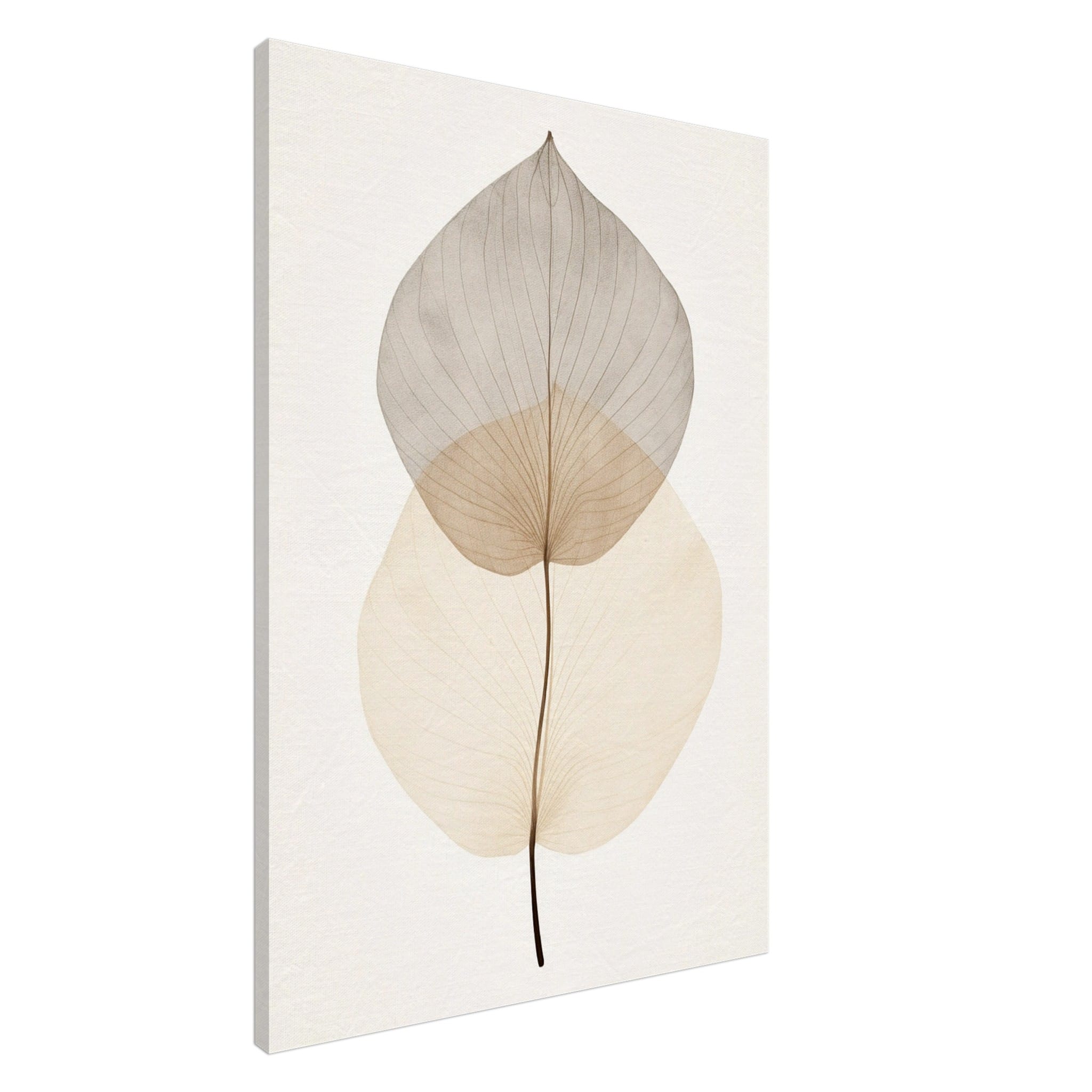 Artfulprints Canvas Japandi - Leaf canvas - 80x120 cm - beige