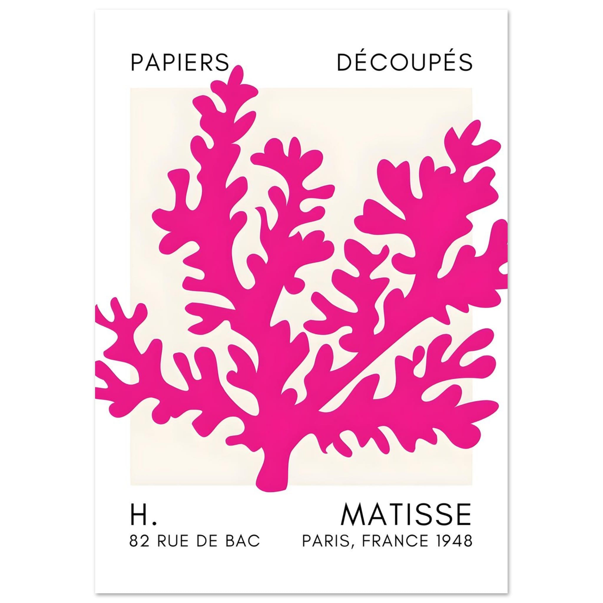 Artfulprints Poster Matisse – Aqua bloom pink - A4 21x29.7 cm - Roze