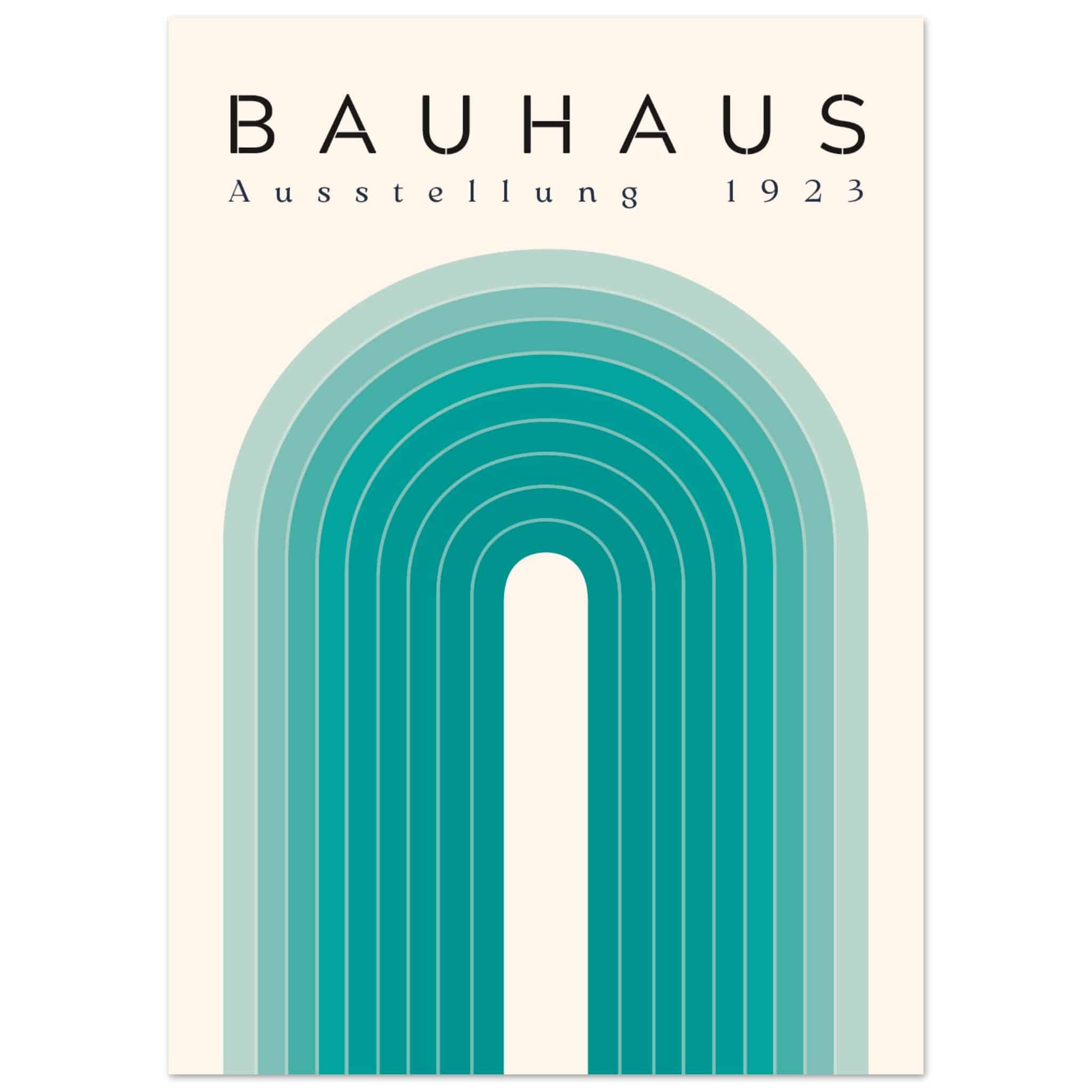 Artfulprints Poster Bauhaus - Turquoise rainbow - 50x70 cm - Turquoise