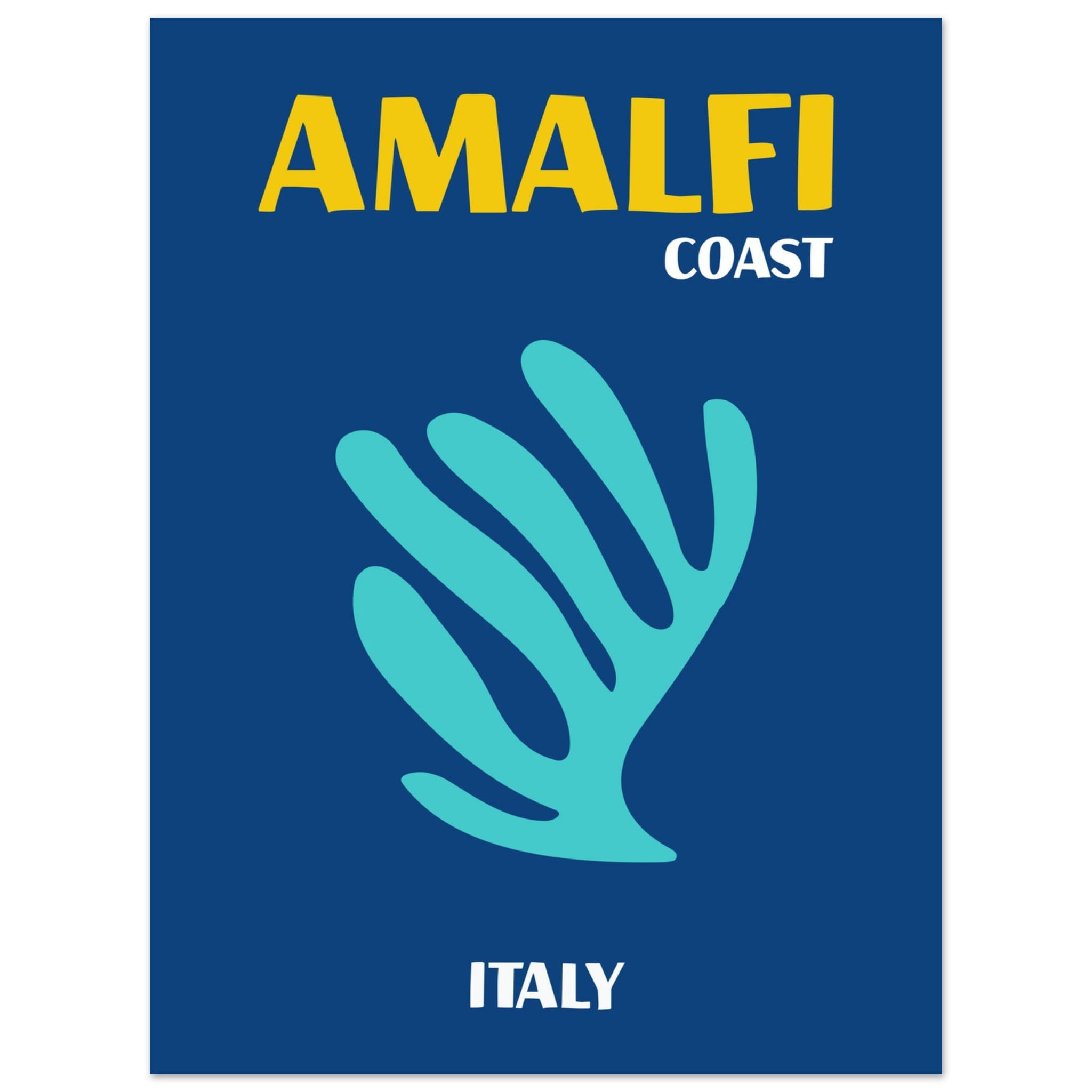 Artfulprints Poster Italië - Amalfi - 30x40 cm - Blauw