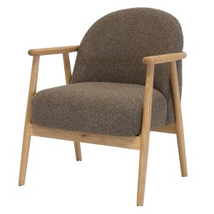 DÉJA Living Fauteuil Skövde – Taupe Stof/Eiken – 65x72x81cm DÉJA Living Fauteuil Skövde – Taupe Stof/Eiken – 65x72x81cm