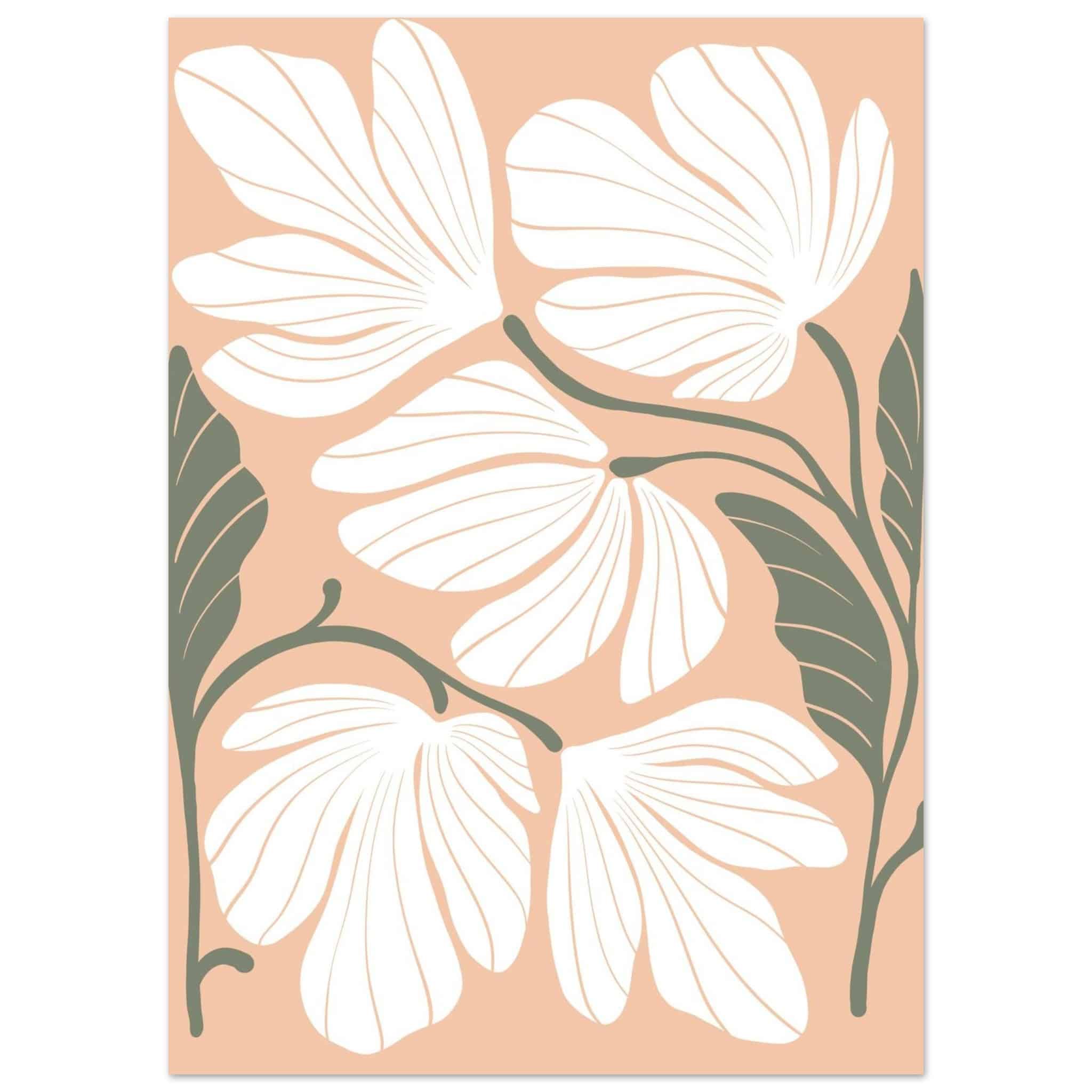 Artfulprints Poster Boho – Delicate flowers - 50x70 cm - Wit