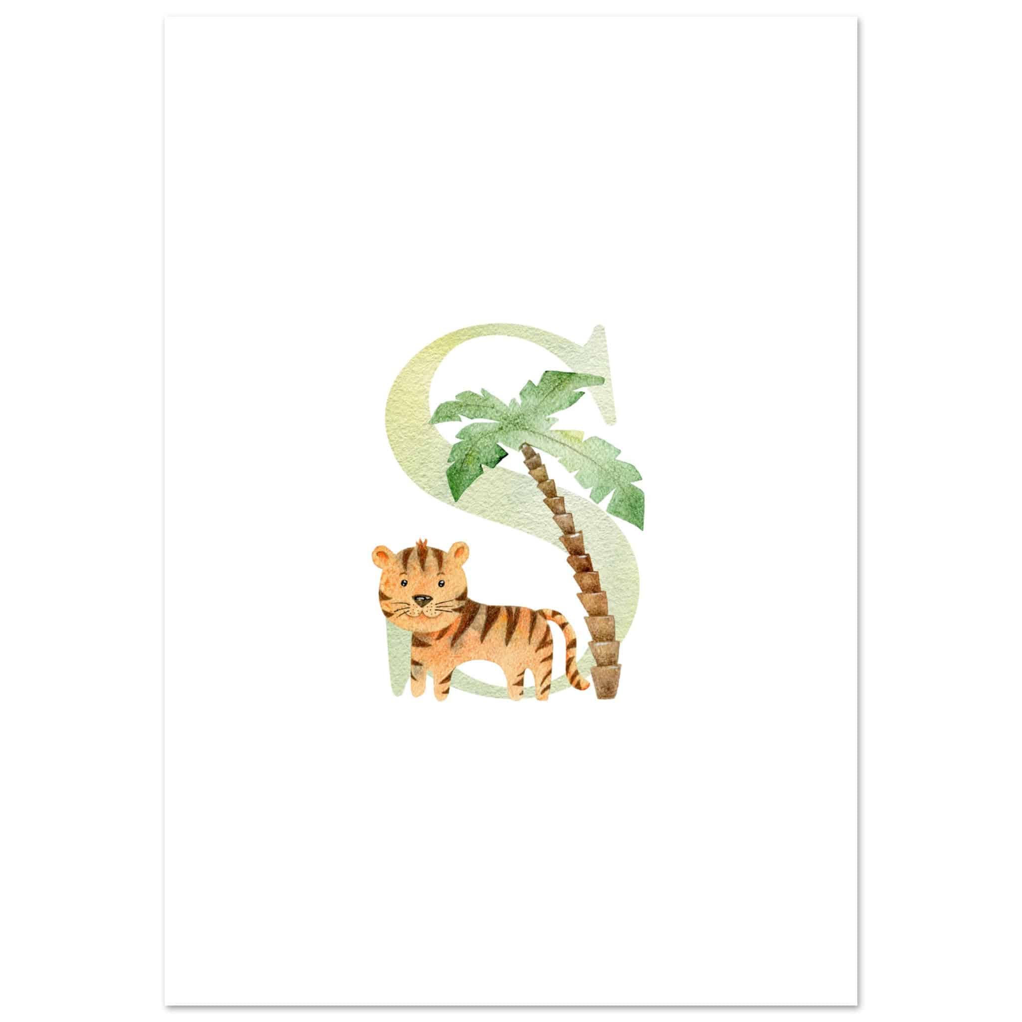 Artfulprints Poster Letter S kindernaam - 70x100 cm - Meerkleurig
