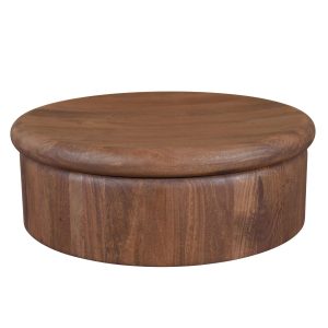 DÉJA Living Salontafel Rota – Rond Donkerbruin Mangohout – 90x90x31cm