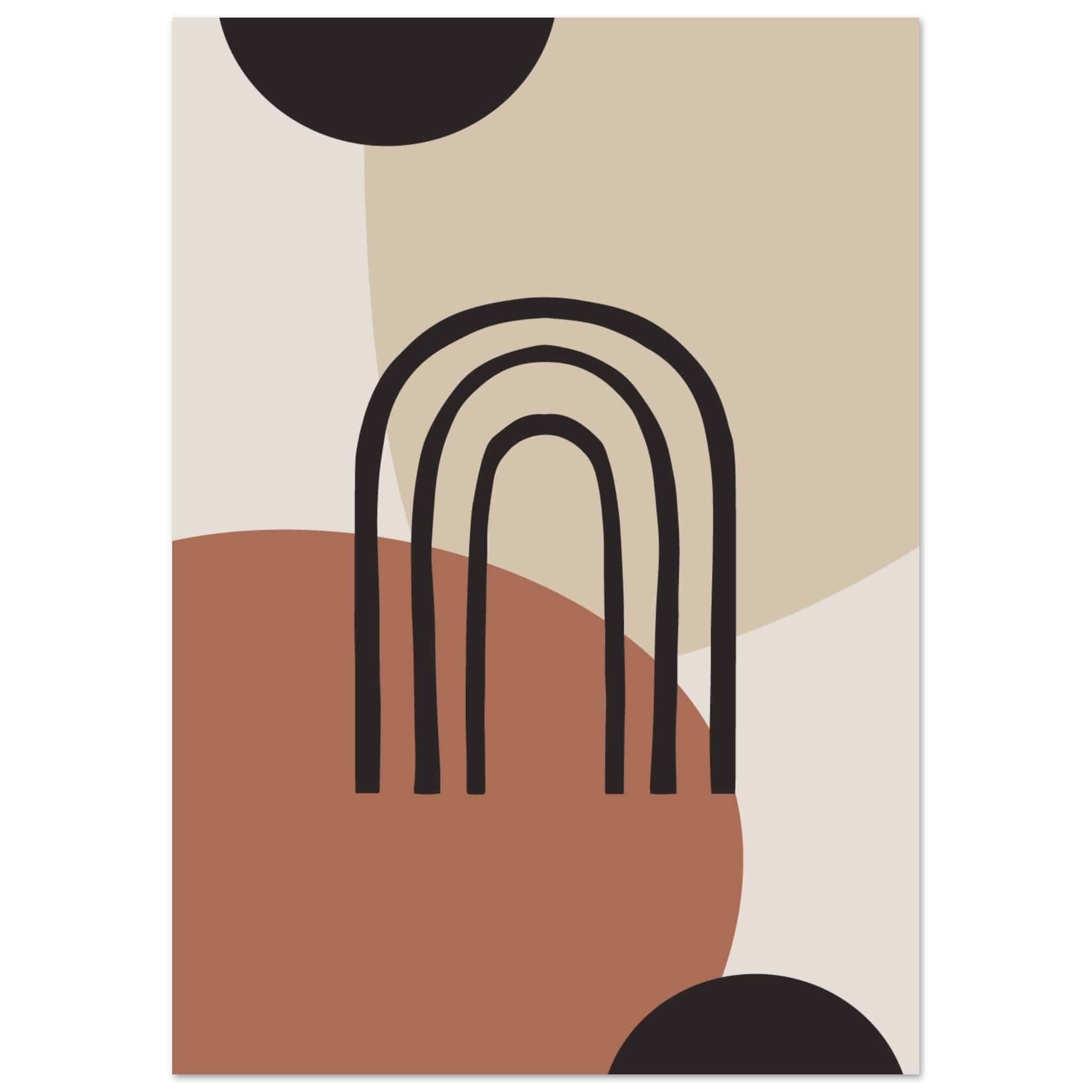 Artfulprints Poster Boho - Natural arches - A4 21x29.7 cm - Terracotta