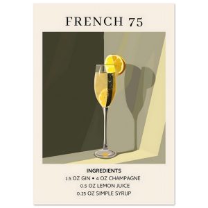 Artfulprints Poster French 75 cocktail – Ingrediënten – 70×100 cm – Gr Artfulprints Poster French 75 cocktail – Ingrediënten – 70×100 cm – Gr