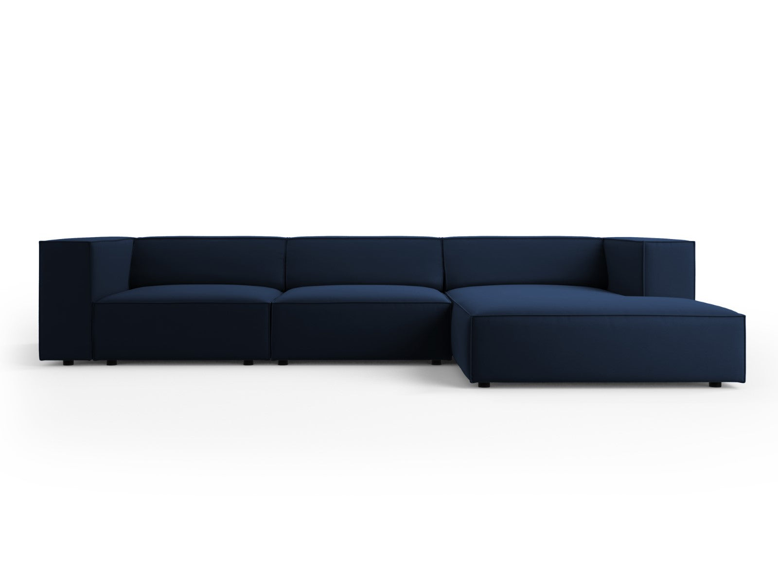 Cosmopolitan Design rechter hoekbank Arendal 4-zits, flueel, koningsbl