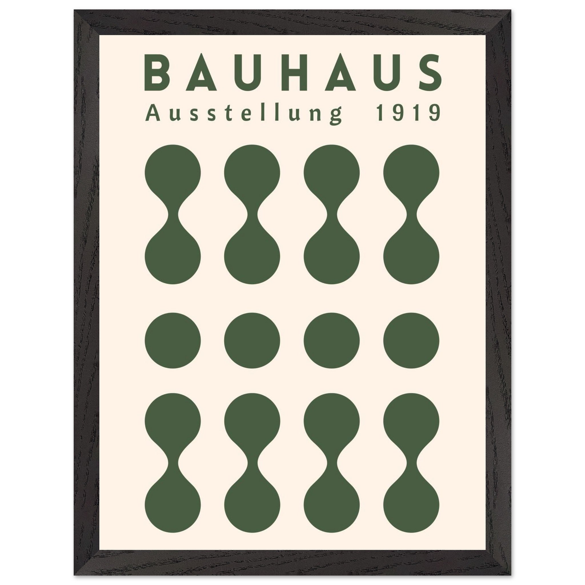 Artfulprints Poster met Lijst Bauhaus - Ausstellung green - 30x40 cm -