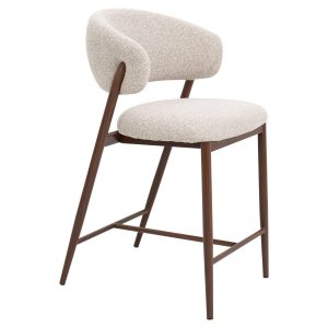 DÉJA Living Barstoel Skive – Zand/Walnoot – Zithoogte 67cm – Set van 2 DÉJA Living Barstoel Skive – Zand/Walnoot – Zithoogte 67cm – Set van 2