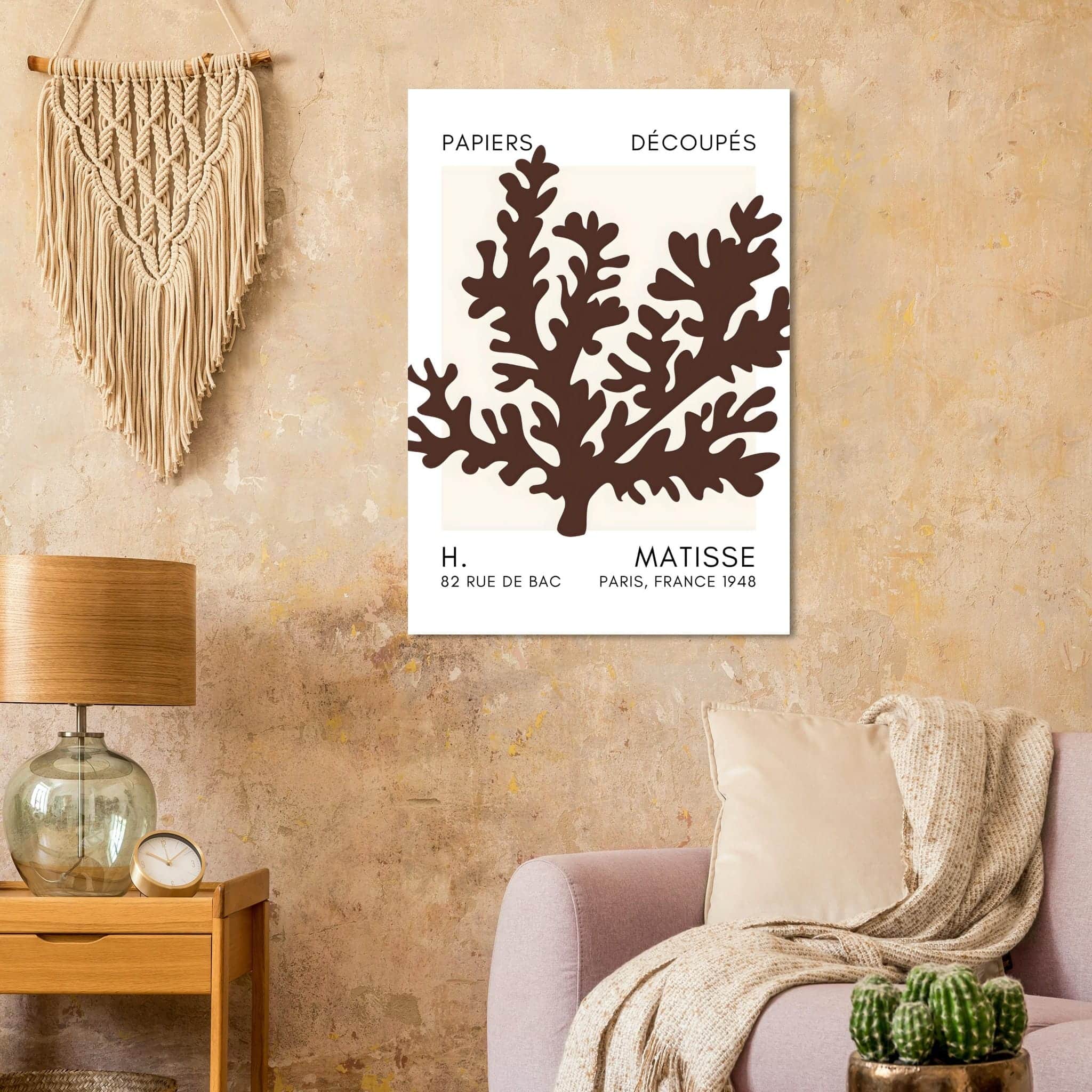 Artfulprints Poster Matisse – Aqua bloom brown - 70x100 cm - Bruin