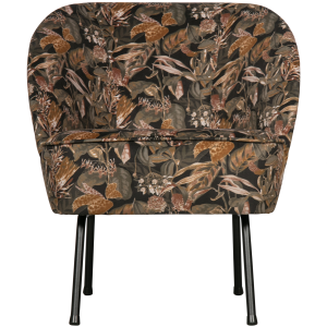 WOOOD fauteuil Vogue – Velvet – Bouquet Zwart – 69x57x70 WOOOD fauteuil Vogue – Velvet – Bouquet Zwart – 69x57x70
