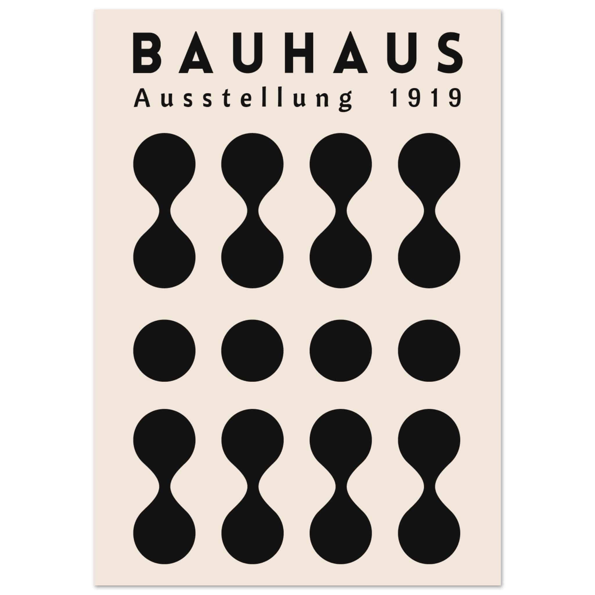Artfulprints Poster Bauhaus - Ausstellung 1919 - A4 21x29.7 cm - Zwart
