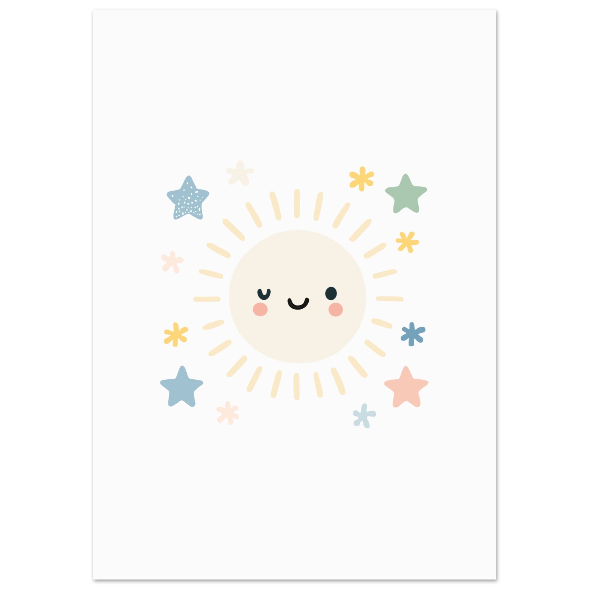 Artfulprints Poster Pastel sunshine - A4 21x29.7 cm - Grijs