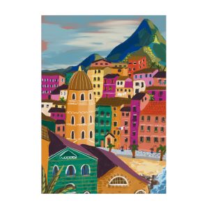 Art for the Home Buitencanvas Stadje aan de kust Art for the Home Buitencanvas Stadje aan de kust