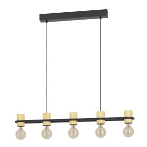 EGLO hanglamp Chieveley – e27 – 88,5 cm – zwart/bruin EGLO hanglamp Chieveley – e27 – 88,5 cm – zwart/bruin