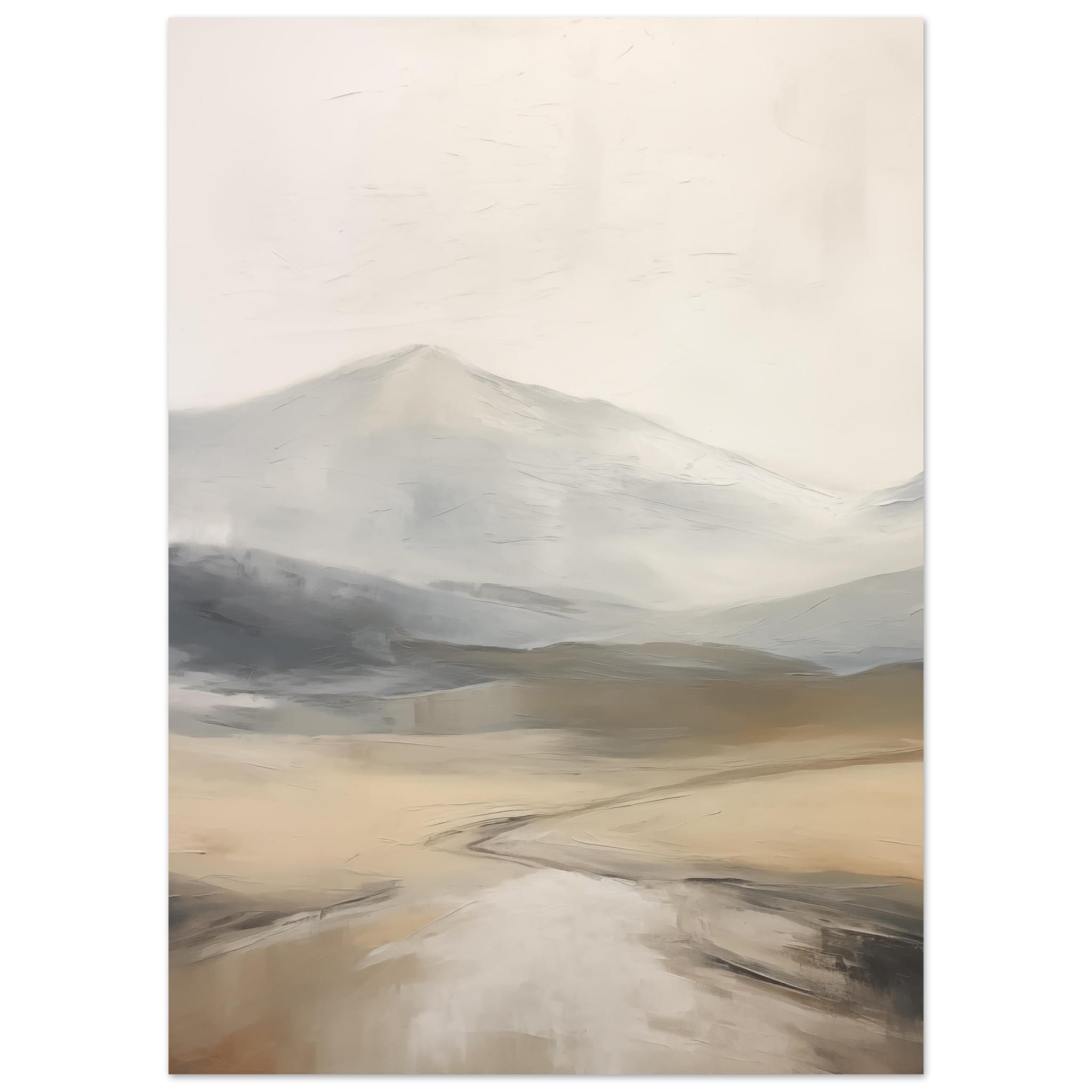 Artfulprints Poster Abstract - Fuji path - 50x70 cm - Taupe