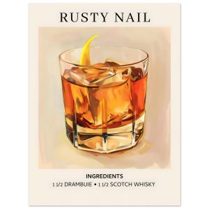 Artfulprints Poster Rusty Nail cocktail – Ingredients – 30×40 cm – Bru Artfulprints Poster Rusty Nail cocktail – Ingredients – 30×40 cm – Bru