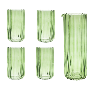 Brut Homeware | Set Gaia | Karaf + 4 Longdrink | groen