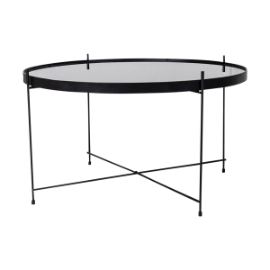 Artichok Liliana Ronde Salontafel van Metaal en Glas Ø 70 cm – Zwart Artichok Liliana Ronde Salontafel van Metaal en Glas Ø 70 cm – Zwart