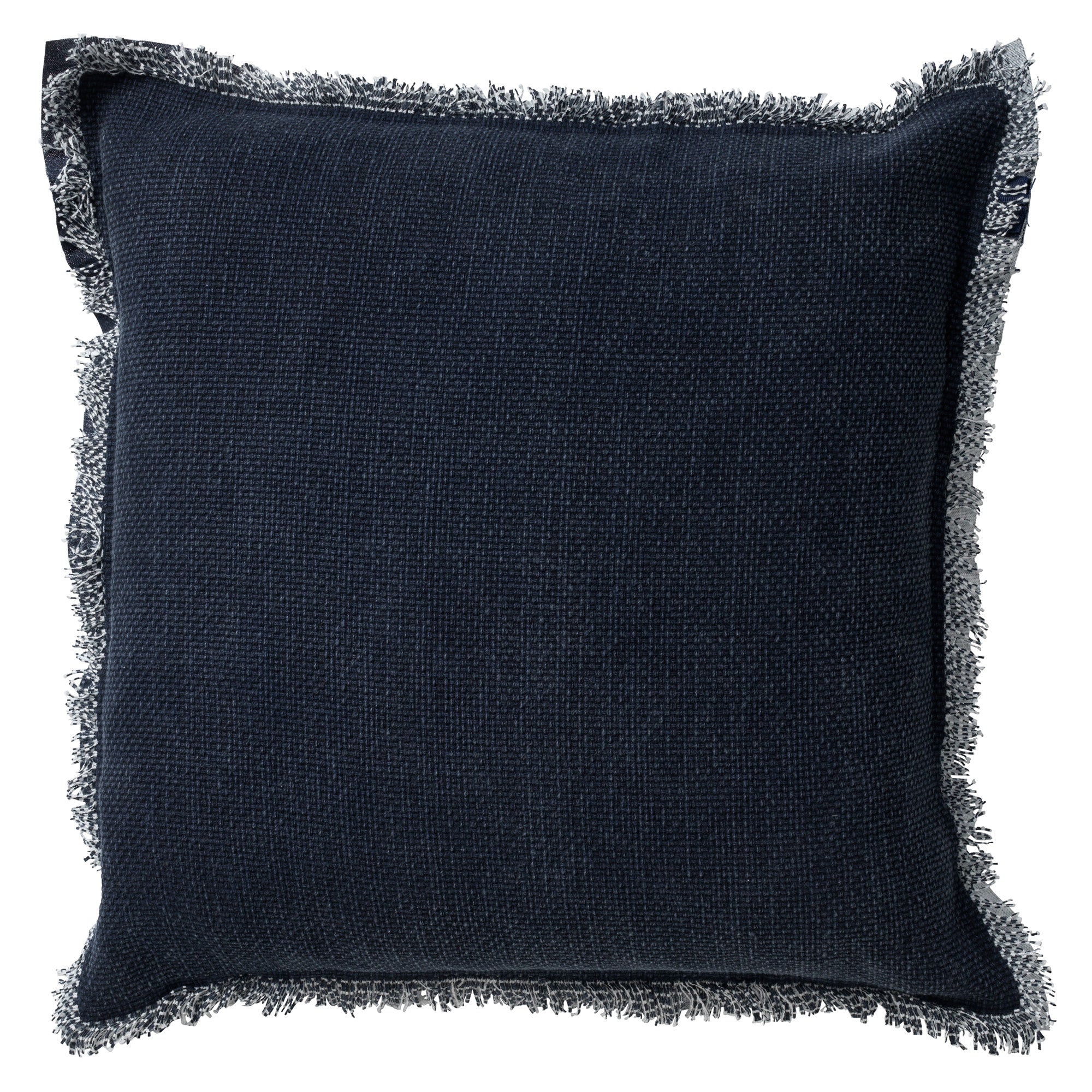 BURTO - Sierkussen 45x45 cm - gewassen katoen - Insignia Blue - donker