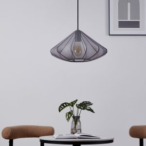 EGLO hanglamp Dolwen – e27 – ø 42,5 cm – zwart – textiel EGLO hanglamp Dolwen – e27 – ø 42,5 cm – zwart – textiel