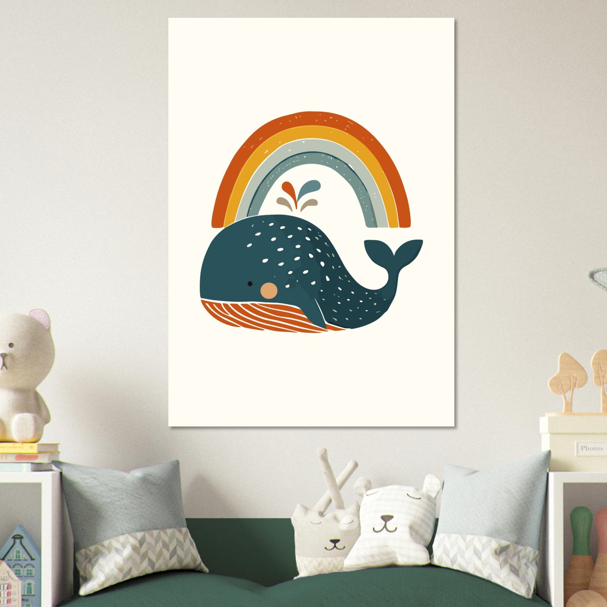 Artfulprints Poster Boho - Walvis - 70x100 cm - Meerkleurig