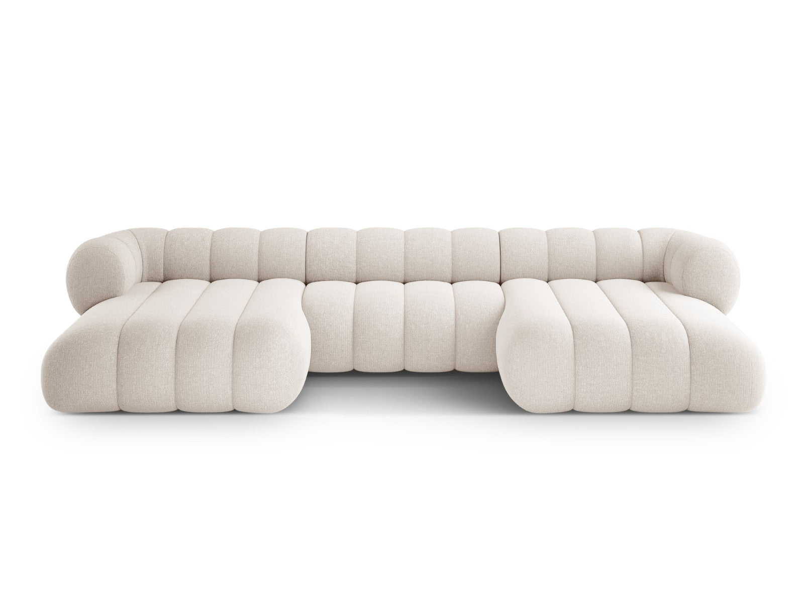 Cosmopolitan Design Panoramische bank Koge 6-zits, chenille lichtbeige