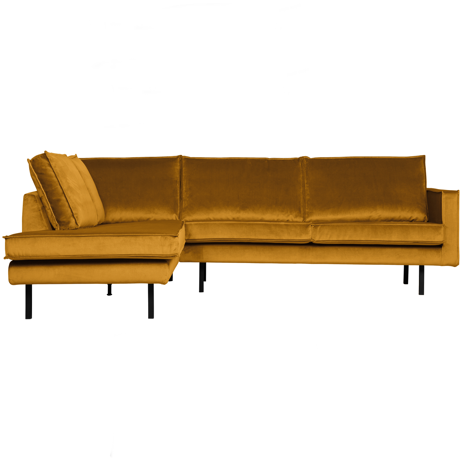 WOOOD hoekbank links Rodeo - Velvet - Oker - 85x266x86/213